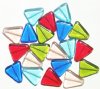 20 18mm Transparent Flat Triangle Beads Mix Pack